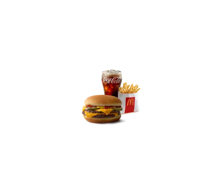 Regular Meal Double Cheese Burger with Regular Fries and Cold Drink