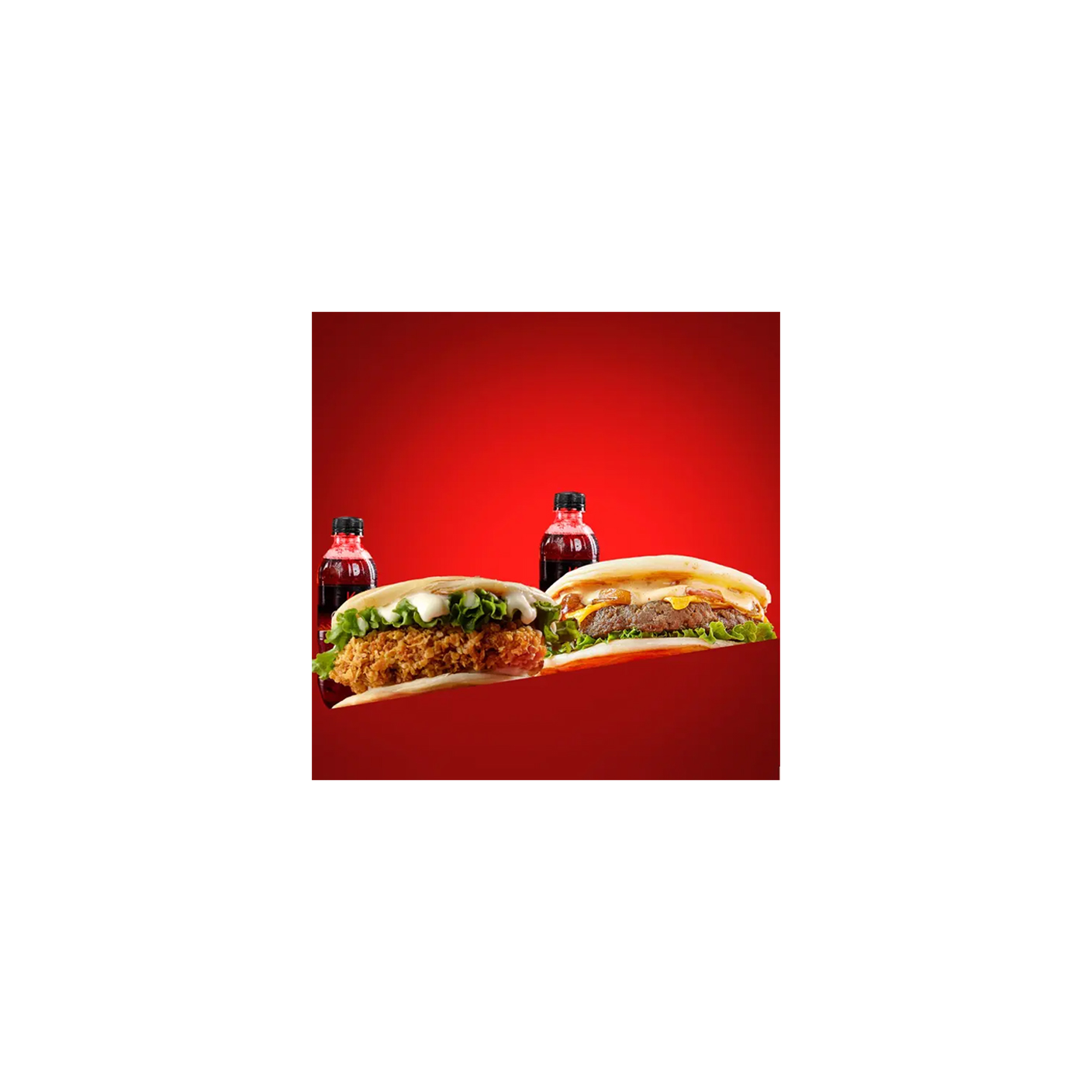 1 Beef Smash Lacha Paratha Single Patty & 1 Signature Golden Crunch Lacha Paratha+2 drinks